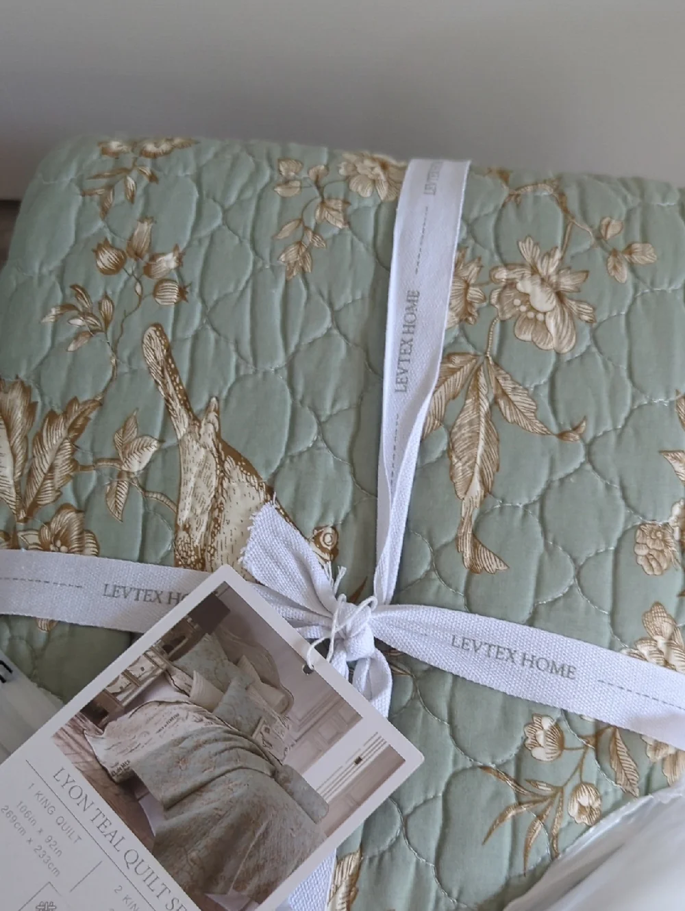 Levtex Home - Lyon Teal Quilt Set - King/Cal King Quilt + Two King Pillow Shams